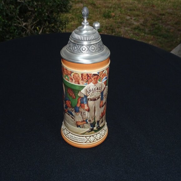 Norman Rockwell The Baseball Dugout Stein Saturday Evening Post - Picture 2 of 14
